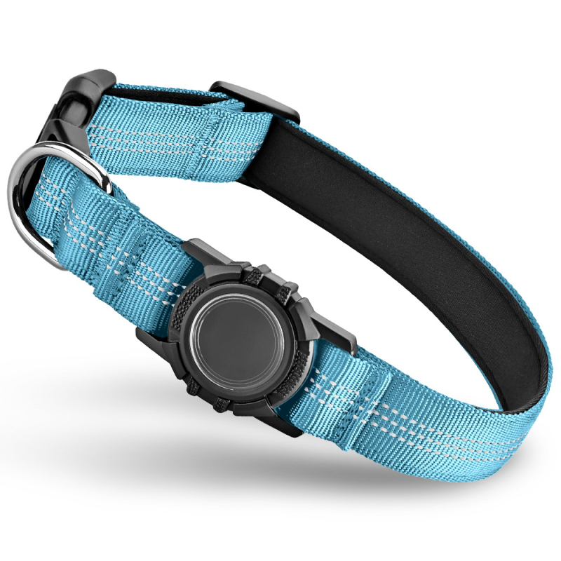 Колие за домашни любимци с Airtag защитен капак и локатор, отразителни ленти, водоустойчиво, универсално пасващо