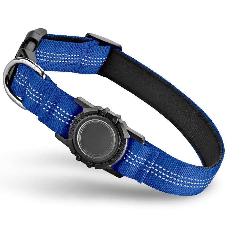 Колие за домашни любимци с Airtag защитен капак и локатор, отразителни ленти, водоустойчиво, универсално пасващо