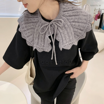 Șal tricotat din lână pentru primăvară, vară și toamnă — accesoriu decorativ, cu dungi, purtat peste cămașă