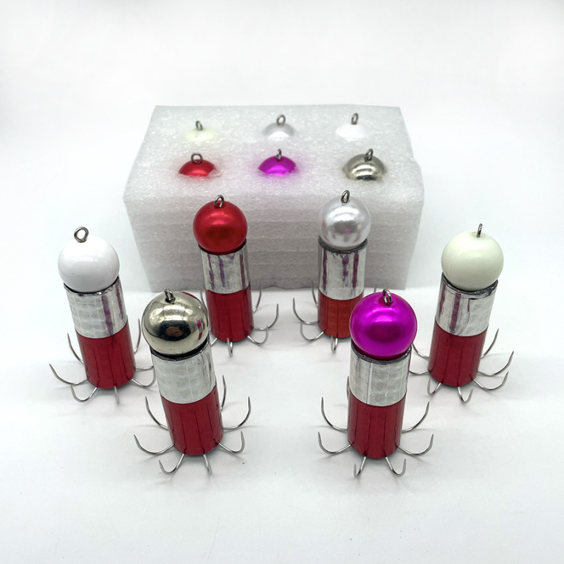 Кука с оловна глава, светеща неръждаема стомана, без шип, мека кука за октопод, калмар и сепия