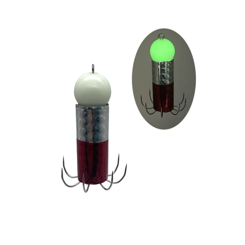 Кука с оловна глава, светеща неръждаема стомана, без шип, мека кука за октопод, калмар и сепия