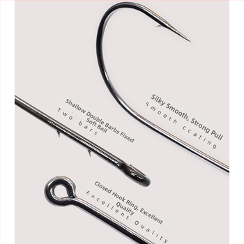 SEELUCKER Риболовна кука с права дръжка №1, безоловна, за океански скалист риболов; кутия 10 000 бр.