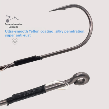 SEELUCKER Риболовна кука с права дръжка №1, безоловна, за океански скалист риболов; кутия 10 000 бр.