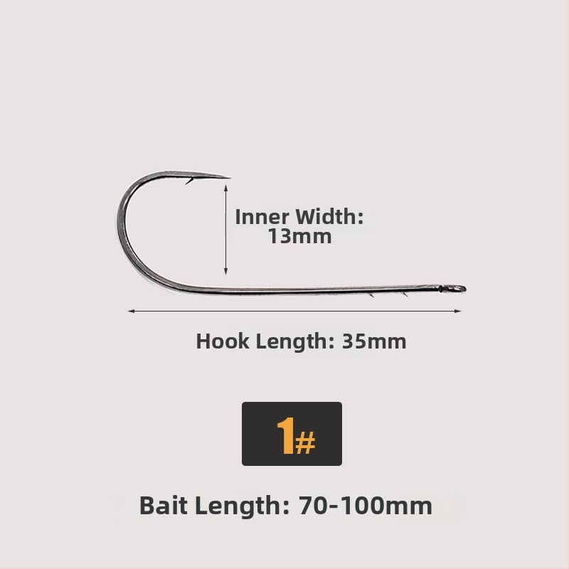 SEELUCKER Риболовна кука с права дръжка №1, безоловна, за океански скалист риболов; кутия 10 000 бр.