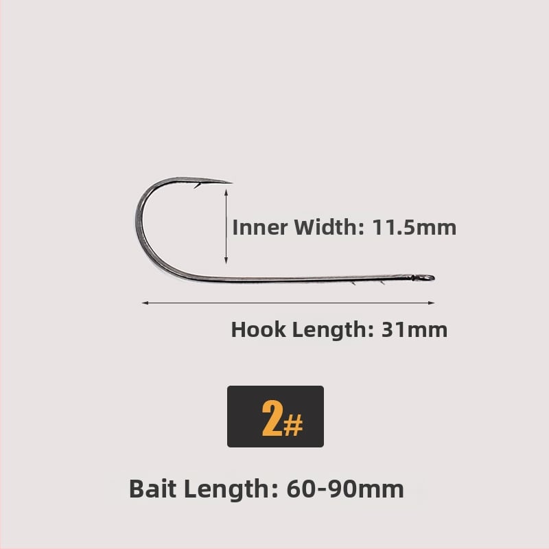 SEELUCKER Риболовна кука с права дръжка №1, безоловна, за океански скалист риболов; кутия 10 000 бр.