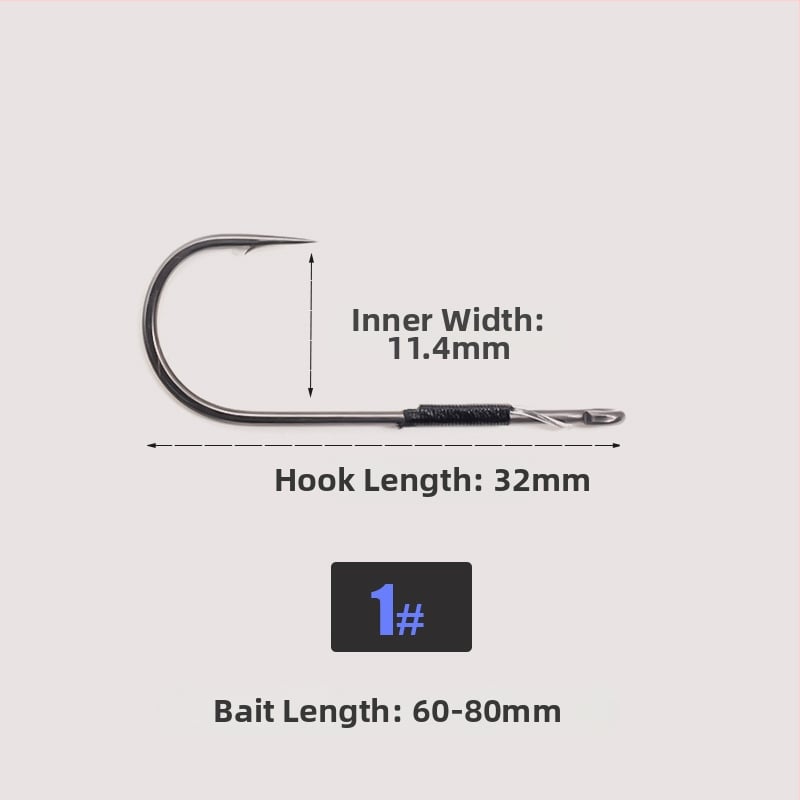 SEELUCKER Риболовна кука с права дръжка №1, безоловна, за океански скалист риболов; кутия 10 000 бр.