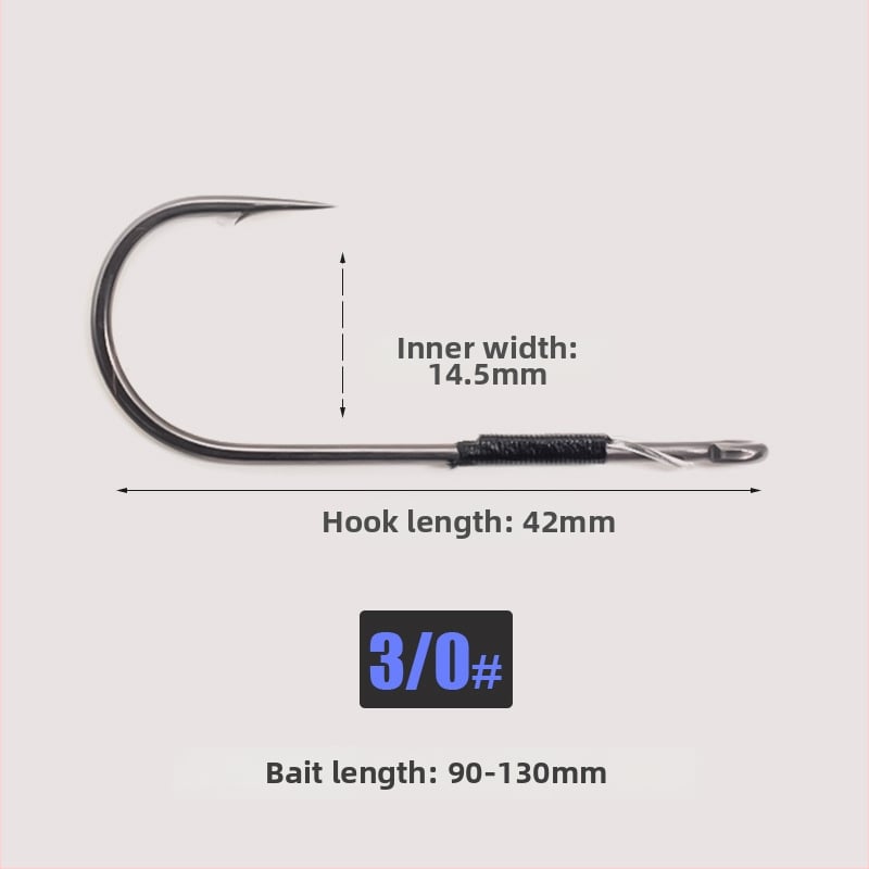 SEELUCKER Риболовна кука с права дръжка №1, безоловна, за океански скалист риболов; кутия 10 000 бр.