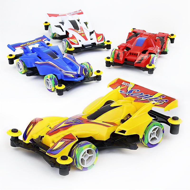 Mini 4WD elektromos gyerekautó – műanyag, 1:32 skála, DIY-kész, akkumulátoros, versenymodell