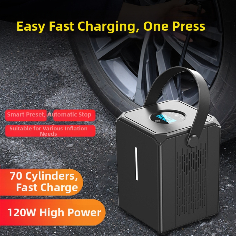 Automobilová pumpa na pneumatiky s digitálnym displejom, prenosná, 12V, 120W, jednocylindrová, 3 m kábel, 35 L/min, osvetlenie a tlakomer