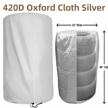 Σετ καλυμμάτων ελαστικών, 4 τεμάχια, ύφασμα 420D Oxford, στρογγυλά με φερμουάρ, Exquisite Sewing