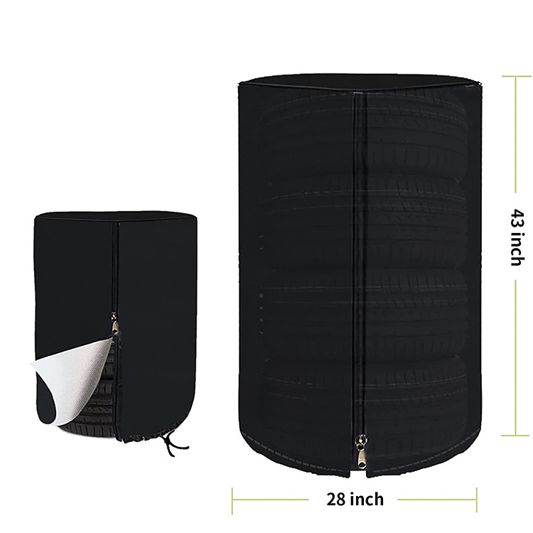 Σετ καλυμμάτων ελαστικών, 4 τεμάχια, ύφασμα 420D Oxford, στρογγυλά με φερμουάρ, Exquisite Sewing