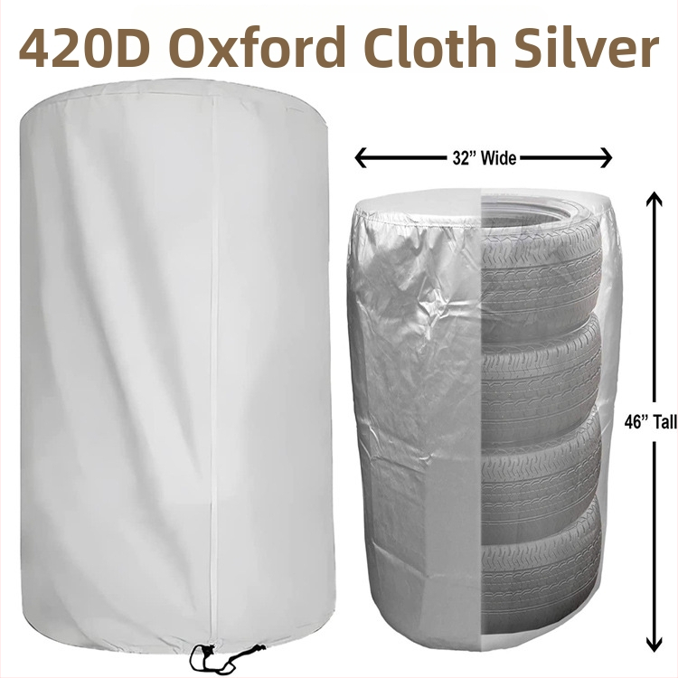 Sada krytov na pneumatiky, 4 kusy, materiál 420D Oxford, kruhové so zipsom, Exquisite Sewing