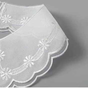 Organza čipkasti ovratnik, ručno izrađen, tanak, poliester tkanina, ljeto 2024, za odrasle