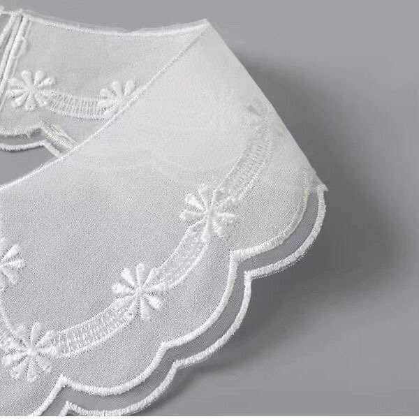 Organza čipkasti ovratnik, ručno izrađen, tanak, poliester tkanina, ljeto 2024, za odrasle