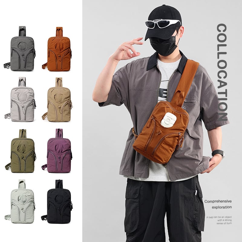 Унисекс спортна чанта през кръст от найлон, дишаща и водоустойчива, голям капацитет за открити спортове (Найлон; дишаща; водоустойчива; унисекс; за открити спортове)