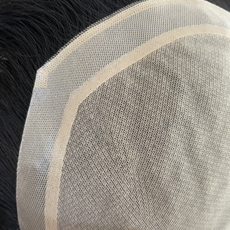 Muška perika od ljudskih vlasi, ručno tkana, ravna — Beikexi NSDZ01 (Straight, Hand-Woven, Human Hair, Perm/Dye Ready)
