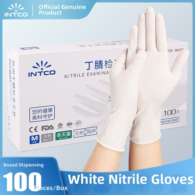 Mănuși nitril, de unică folosință, îngroșate, fără praf, de calitate alimentară