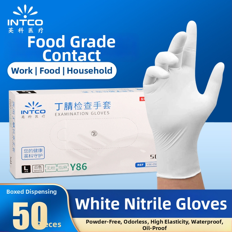 Mănuși nitril, de unică folosință, îngroșate, fără praf, de calitate alimentară