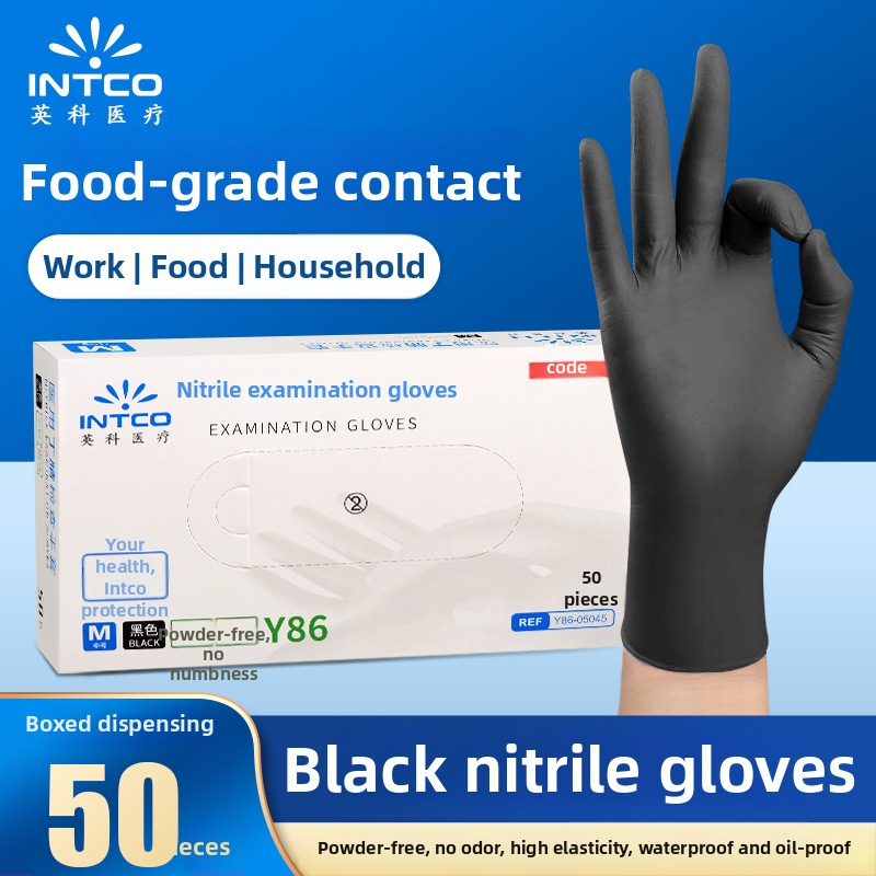 Mănuși nitril, de unică folosință, îngroșate, fără praf, de calitate alimentară