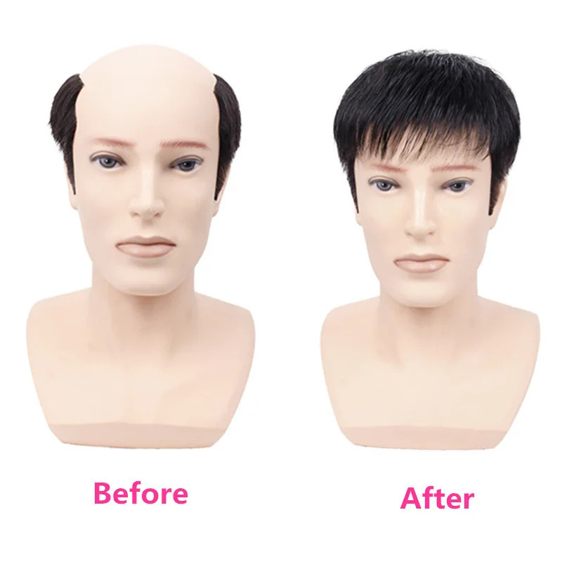 Férfi paróka, rövid haj, hőálló rost, mechanikus feldolgozás, festhető és dauerolható