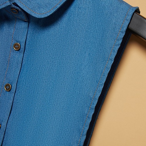 Odvojni džinsasti ovratnik za košulju, moderni minimalistički stil, denim tekstura, izdanje 2025.