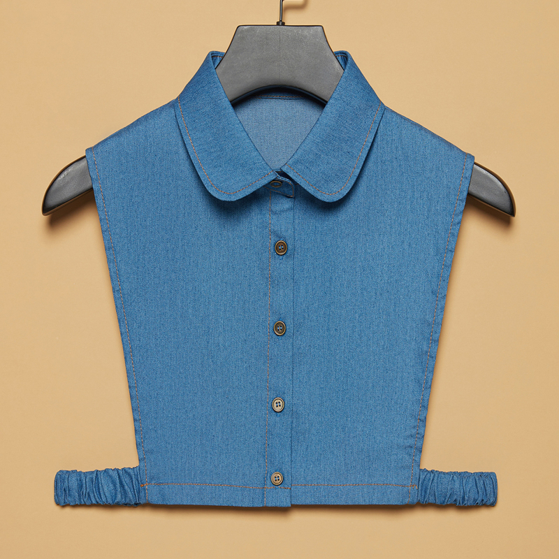 Odvojni džinsasti ovratnik za košulju, moderni minimalistički stil, denim tekstura, izdanje 2025.