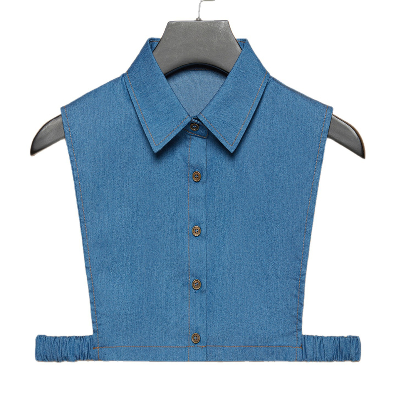 Odvojni džinsasti ovratnik za košulju, moderni minimalistički stil, denim tekstura, izdanje 2025.