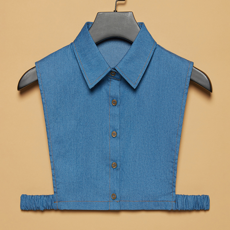 Odvojni džinsasti ovratnik za košulju, moderni minimalistički stil, denim tekstura, izdanje 2025.