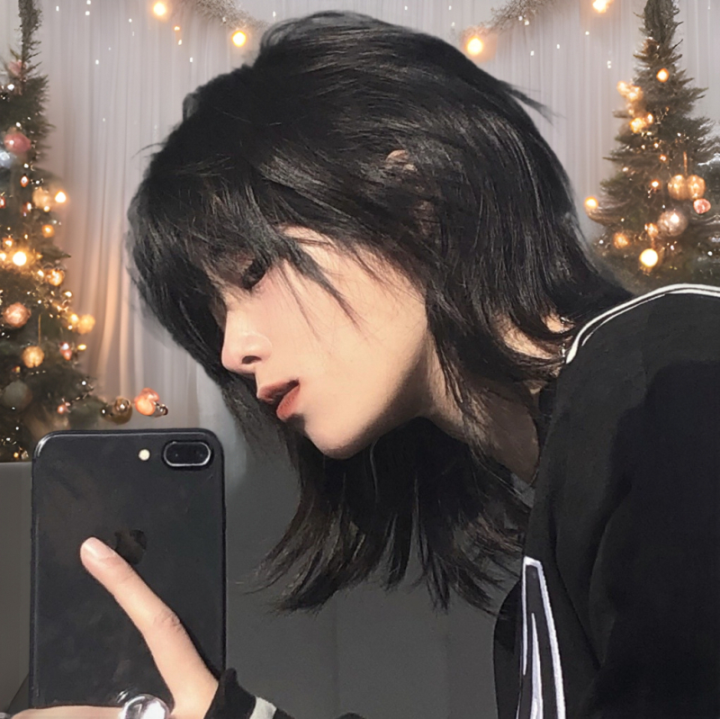 Férfi paróka, rövid haj, mullet stílus, uniszex, modell 203, hőálló szál