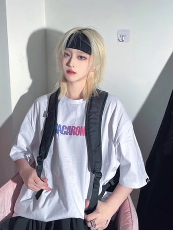 Férfi paróka, rövid haj, koreai stílus, uniszex, mullet fazon, japán szamuráj stílus, egy darabb paróka, modell 203, hőálló rostok