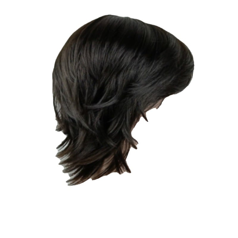 Férfi paróka, rövid haj, koreai stílus, uniszex, mullet fazon, japán szamuráj stílus, egy darabb paróka, modell 203, hőálló rostok