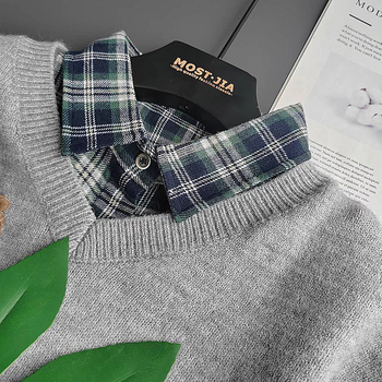 Inghez való hamis gallér, pamut, kockás minta, szabadidős stílus, japán ihletésű