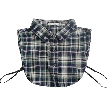 Inghez való hamis gallér, pamut, kockás minta, szabadidős stílus, japán ihletésű