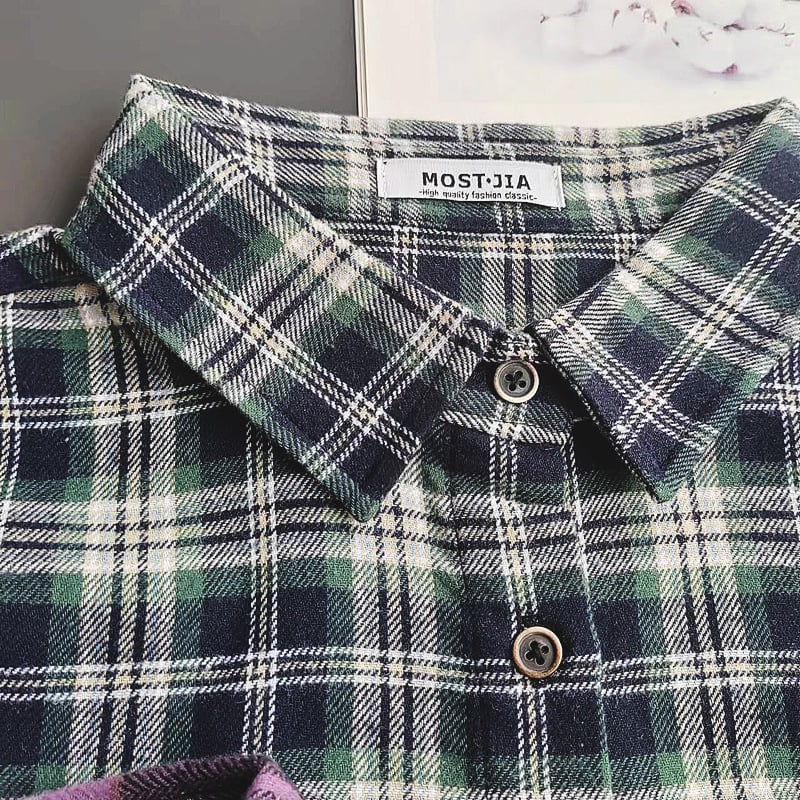 Inghez való hamis gallér, pamut, kockás minta, szabadidős stílus, japán ihletésű