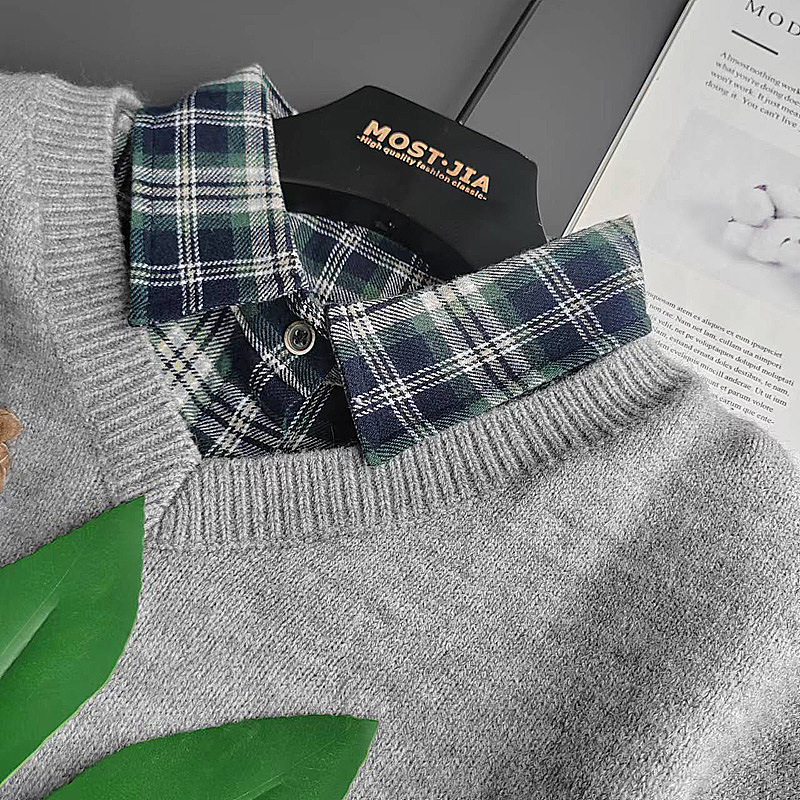 Inghez való hamis gallér, pamut, kockás minta, szabadidős stílus, japán ihletésű