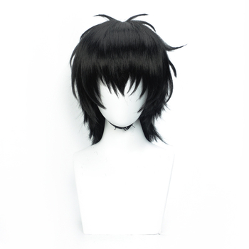 Gintama Hijikata Toushirō cosplay paróka, középtől hosszú, hőálló szálból, festhető és göndöríthető, anime cosplay stílus