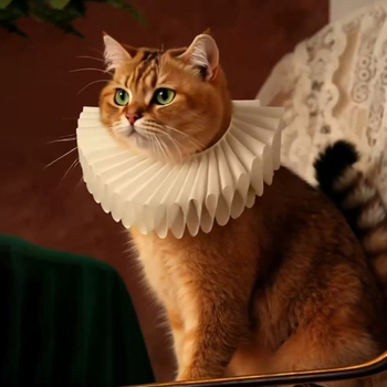 Háziállat fotózáshoz dekoratív sál-nyakörv, retro Ruff collar, poliészter, Guangdong eredet, készleten, egyenként csomagolva, fotózáshoz ideális