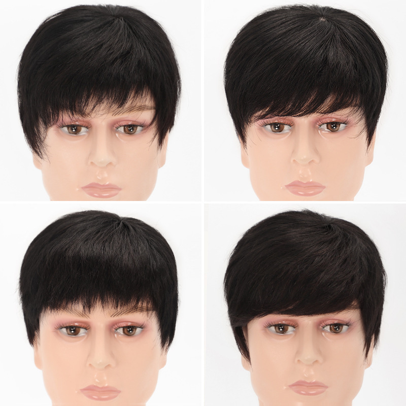 Férfi paróka – rövid haj, természetes emberi haj, mechanikus kivitelezés, festhető és permanensre tehető