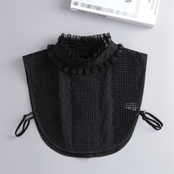 Pamut csipkés álló gallér kockás mintával - tavasz 2024, egyedi csomagolás