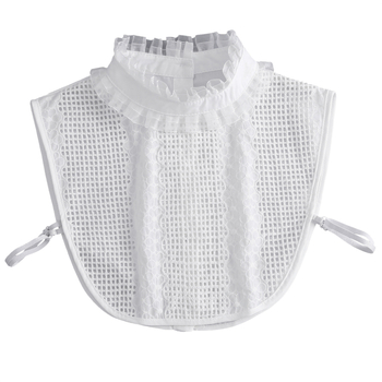 Pamut csipkés álló gallér kockás mintával - tavasz 2024, egyedi csomagolás