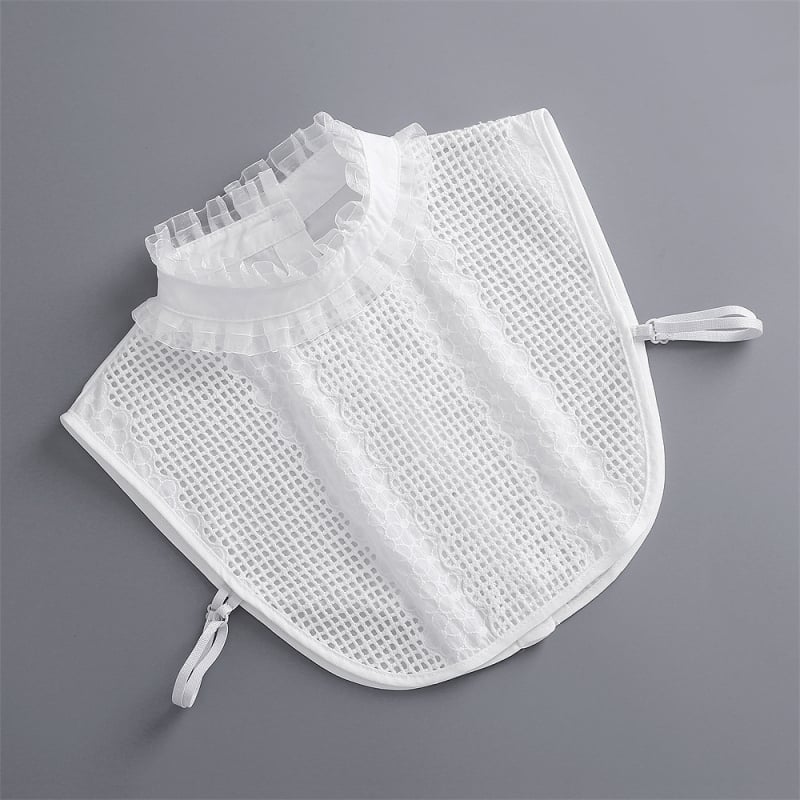 Pamut csipkés álló gallér kockás mintával - tavasz 2024, egyedi csomagolás