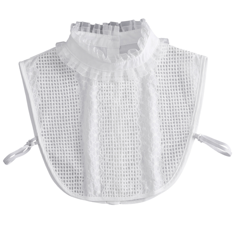 Pamut csipkés álló gallér kockás mintával - tavasz 2024, egyedi csomagolás