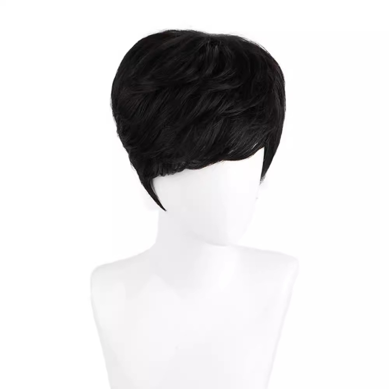 Perucă pentru bărbați, stil coreean, păr natural real, construcție cu mecanism, inspirat de Luhan (2681 rafinat)