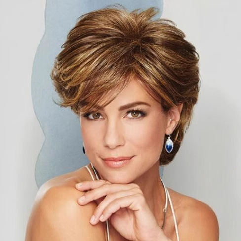 Perucă bărbătească cu păr scurt buclat - fibre rezistente la temperatură, proces de tratament: mecanism, model 7281, nerecomandată vopsirii cu vopsele la temperaturi înalte