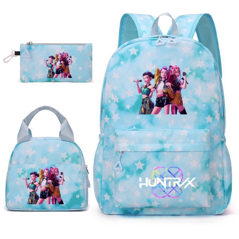 Geometriai mintás iskolatáska Oxford anyagból (lélegző és vízálló; légpárnás vállpánt; fiatalos iskolai stílus)