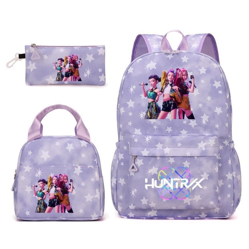 Geometriai mintás iskolatáska Oxford anyagból (lélegző és vízálló; légpárnás vállpánt; fiatalos iskolai stílus)