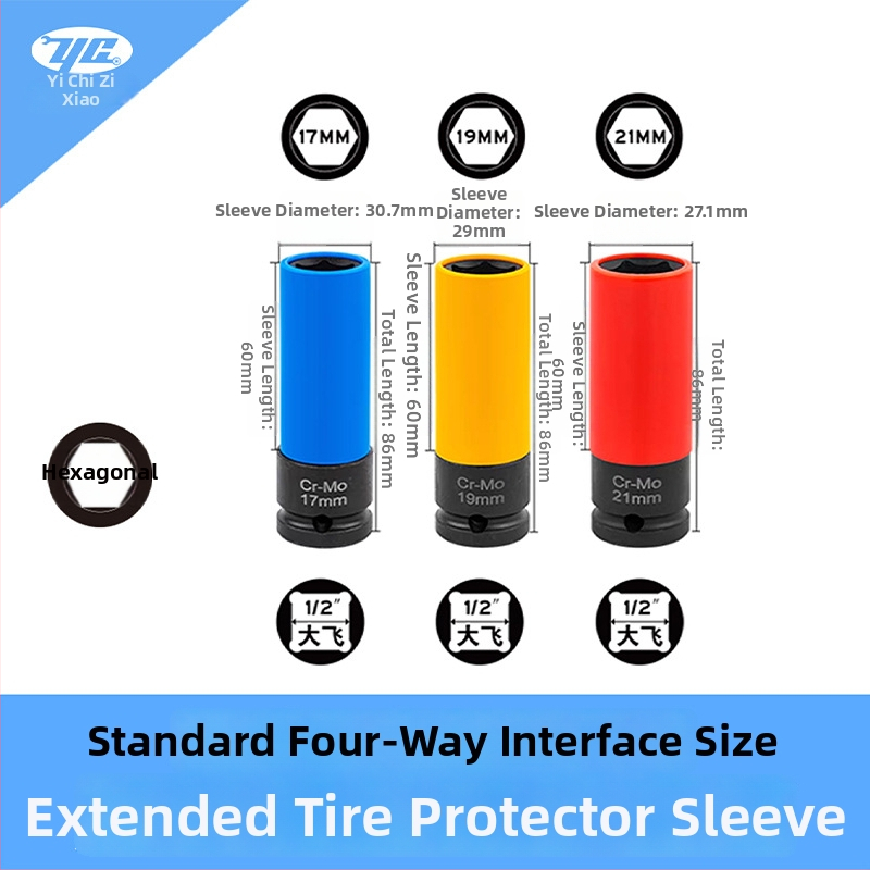 Pneumatická predĺžená hlavica na matice kolies — Cr-Mo oceľ, pre mechanické a automobilové opravy