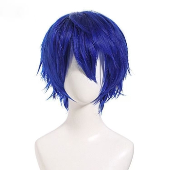 Anime Cosplay Paróka, Férfi Rövid Haj, Hőálló Szál, Festhető és Göndöríthető, Teljes Fej Paróka