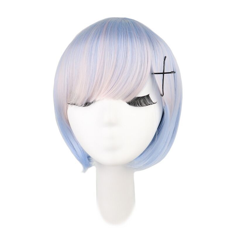 Perucă cosplay Rem și Ram Gemini, surorile majordom, păr drept, fibre rezistente la temperatură, vopsire posibilă