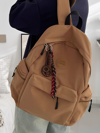 Ghiozdan unisex din Nylon pentru școală și călătorii, impermeabil, ultraușor, rezistent la abraziune, anti-furt, protecție a coloanei, căptușeală din poliester, culoare solidă, toamnă 2025